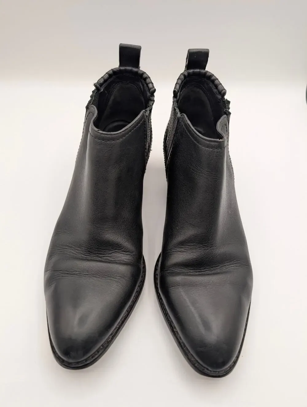 Alexander Wang Black Kori Leather Chelsea Ankle Boots Silver Heel EU 38 US 7.5